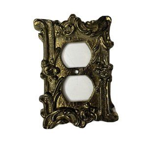 Vintage Ornate Art Nouveau Style  Plug cover SOLID BRASS